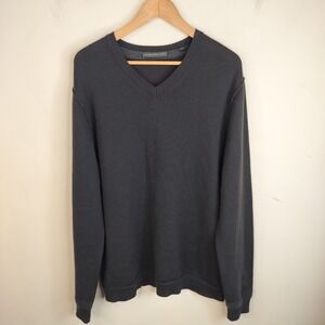 Transcript Mens Merino‎ Wool Sweater Size XL Fine Knit Minimal Preppy Academia
